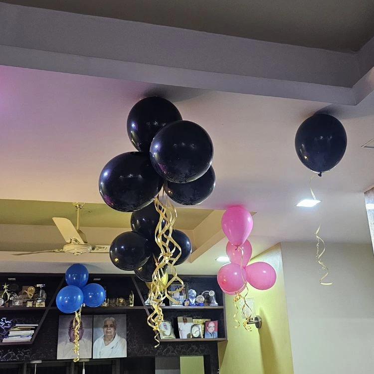 Ceiling balloon decoration for home birthday party